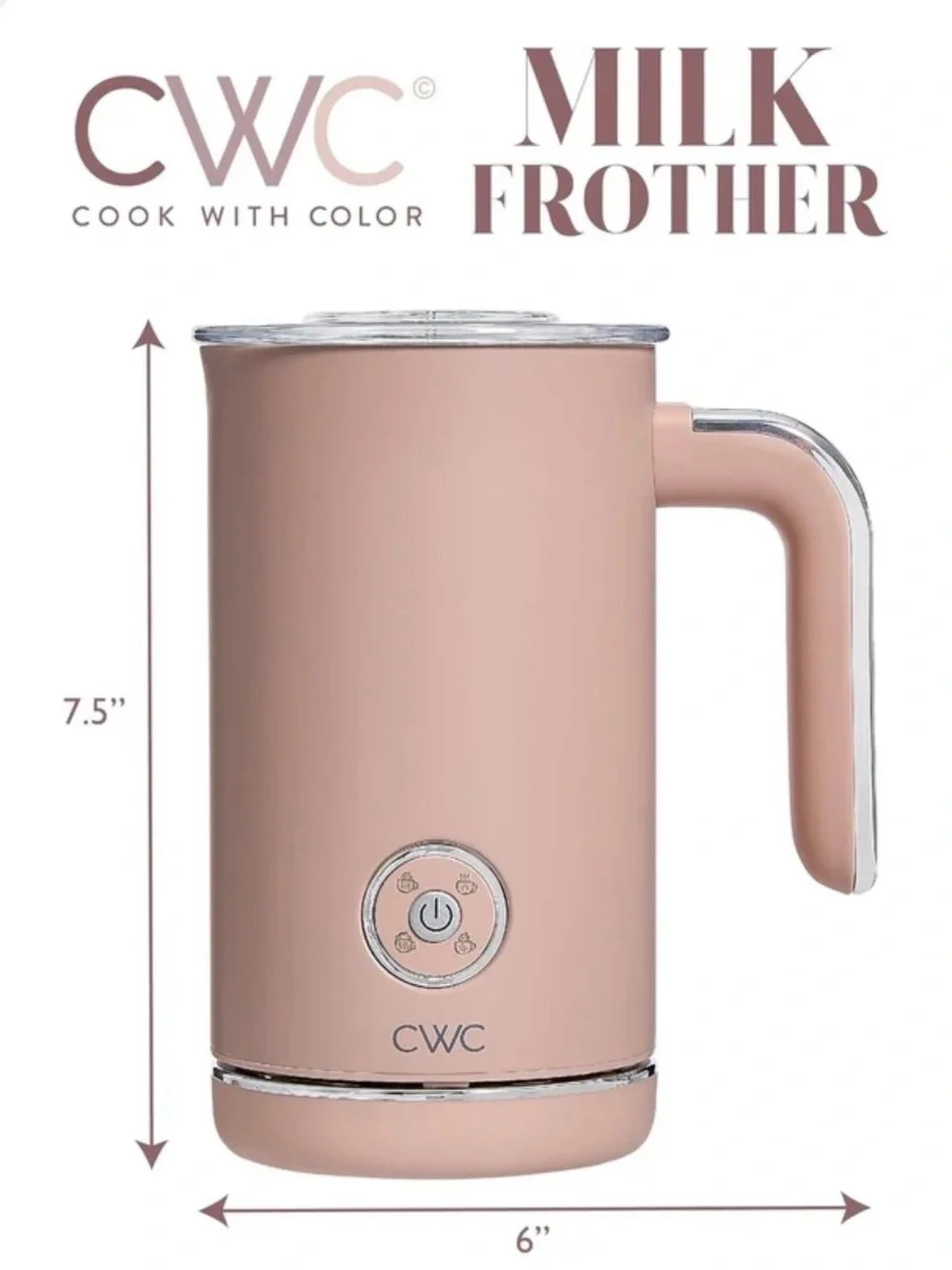 CWC Pink Milk Frother – Electric Milk Foam Maker